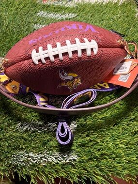 Minnesota Vikings Football Crossbody Bag - Purple & Brown